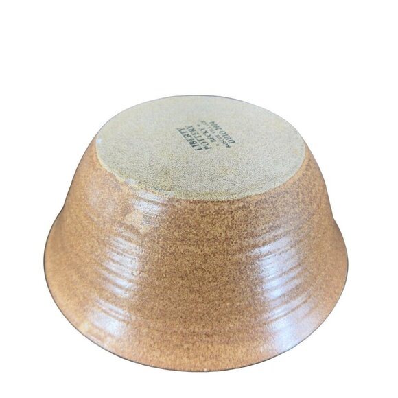 2004 Liberty Pottery Becky Large Stoneware Brown Speckled Bowl Dish Ohio Crafted - Picture 3 of 15